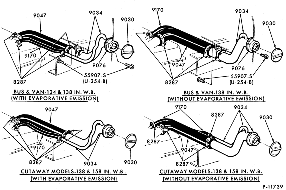 90.1 - 8 CYL. 5.0L (302 C.I.D.)-GAS-E100/250-midship tank