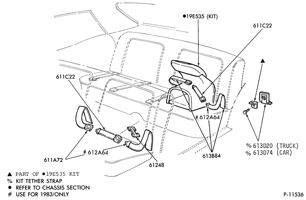 620 - SEATS AND SEAT BELTS-Seat belt and shoulder harness installation - extension