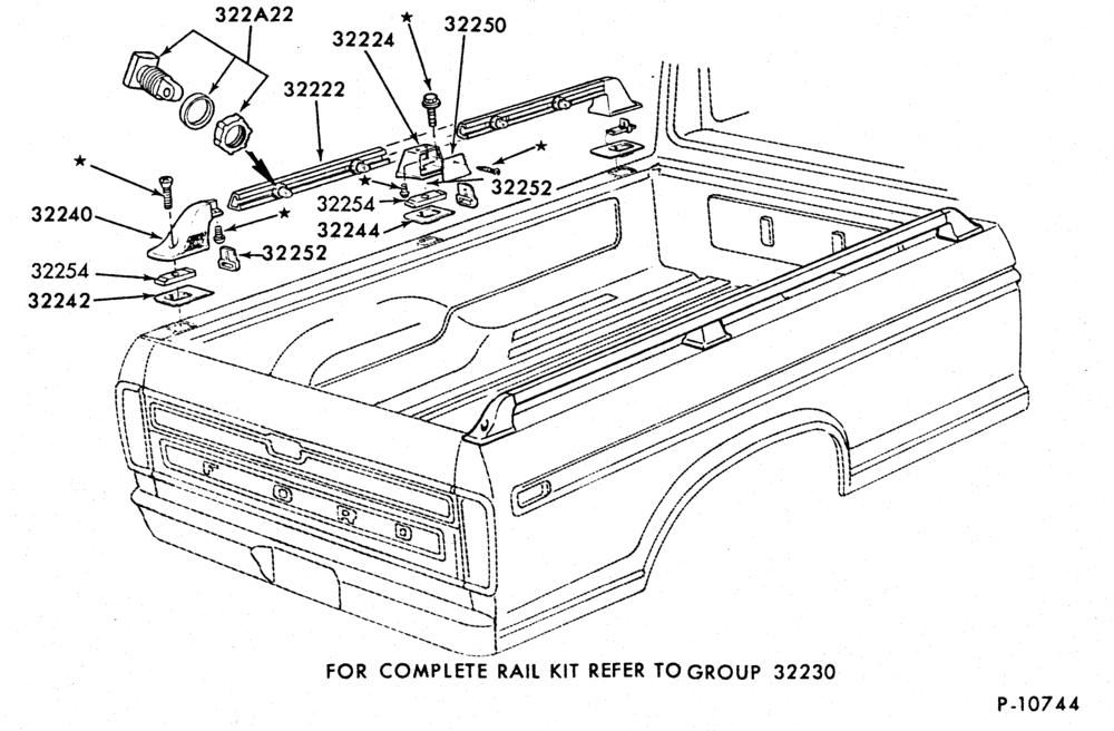 200 - BACK-OF-CAB EQUIPMENT-Pickup box side rails - stake mounted-F100/250(99)-8� box