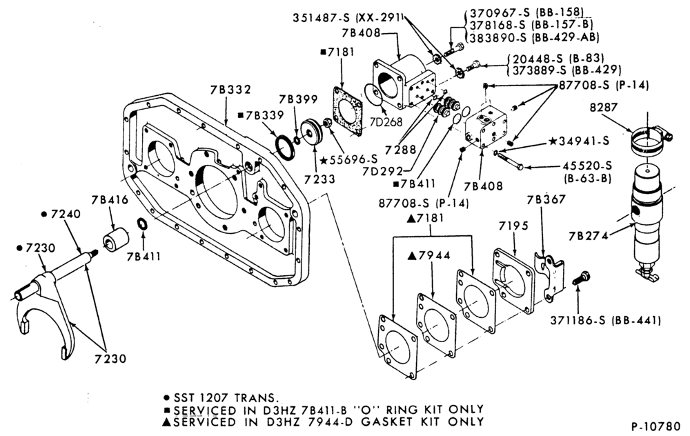 72.2 - INTERNAL PARTS-10 speed - Fuller RT6610 - case - counter shaft brake-FT800/900