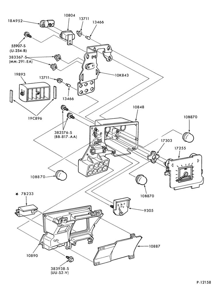 106 - STARTER, IGNITION AND HEADLAMP SWITCHES-Instrument cluster parts