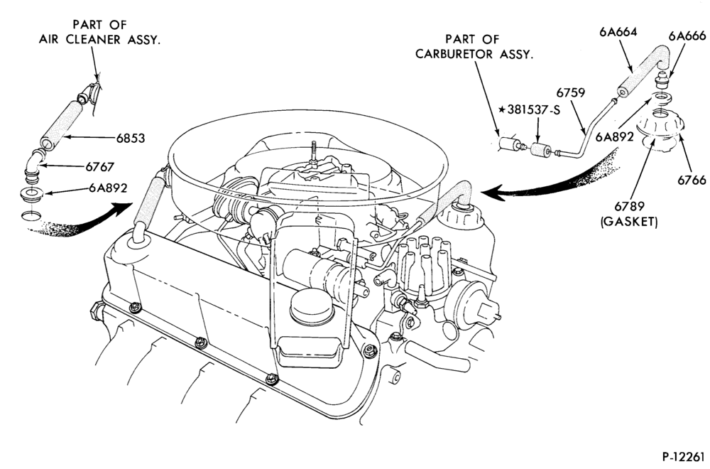 66.1 - 8 CYL. 4.2L (255 C.I.D.)-Crankcase ventilation system