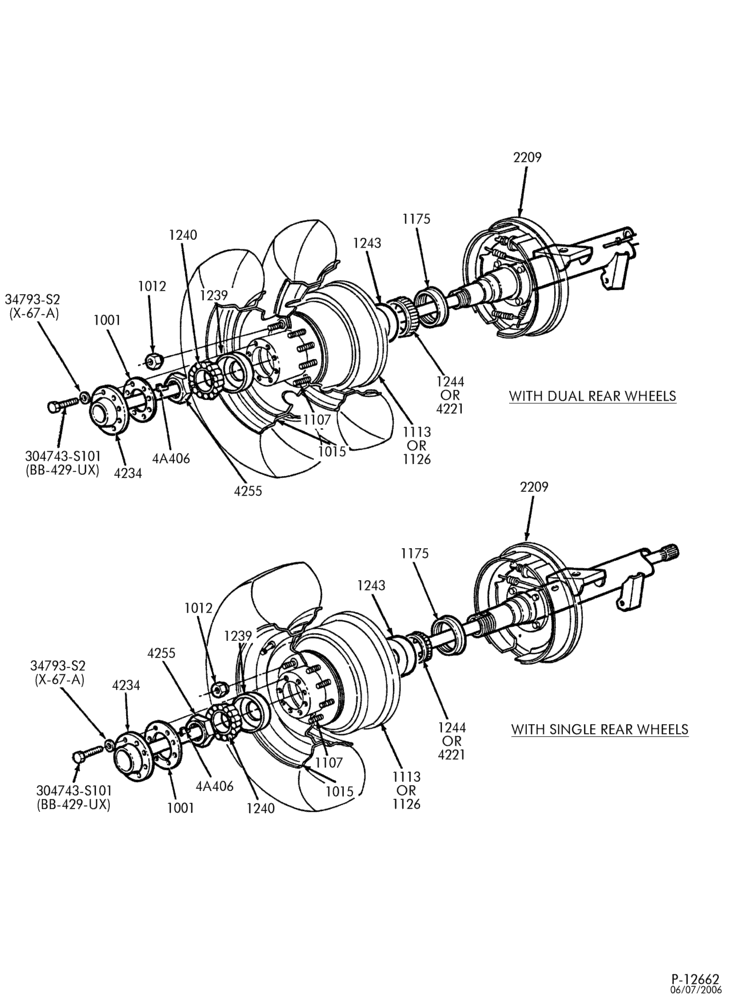 WHEELS, HUBS & DRUMS-Rear wheel hub & bearings-E150/350,E(Super Duty)