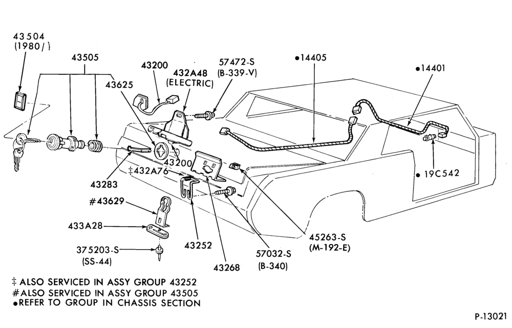 430 - ROOF-Latch parts (luggage compartment) - (electric)