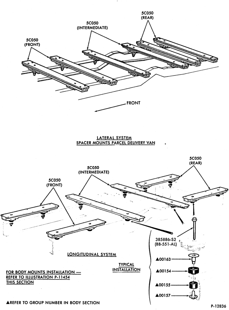 FRAME-FRAME- body spacer to frame-cutaway-E250/350