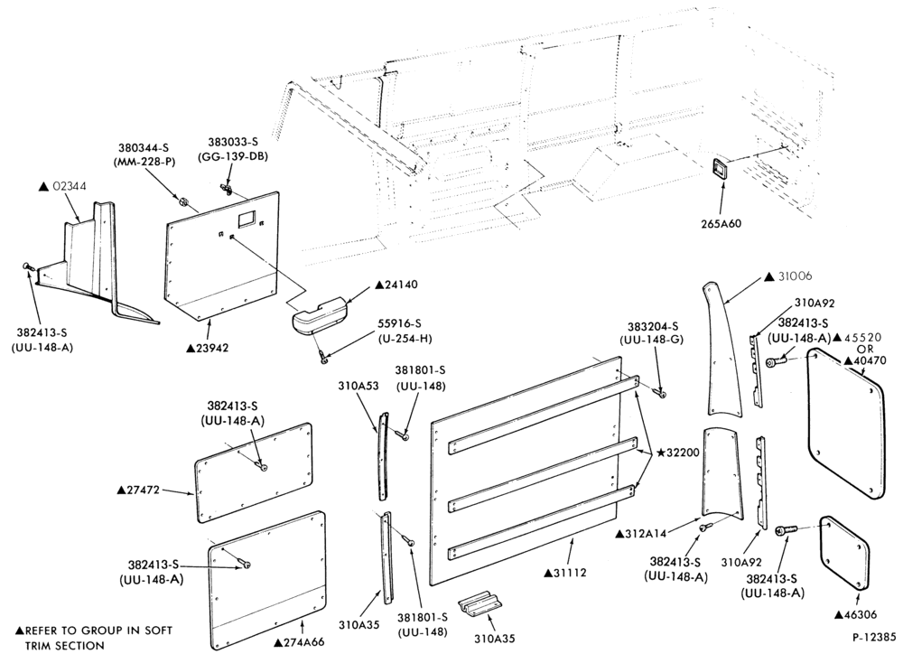 I/T - TRIM-Interior trim panels (R.H.)-windows