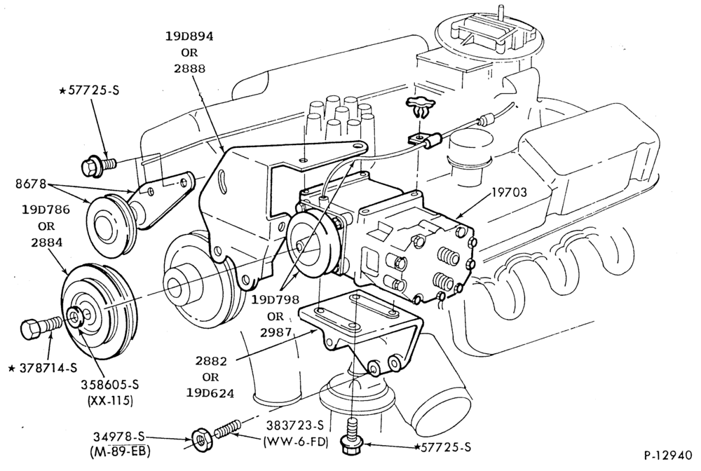 197.1 - AIR CONDITIONING-Compressor Charge Identification - integral-8 cyl. 302 (5.0L), 351 (5.8L) & 400 (6.6L)-U150