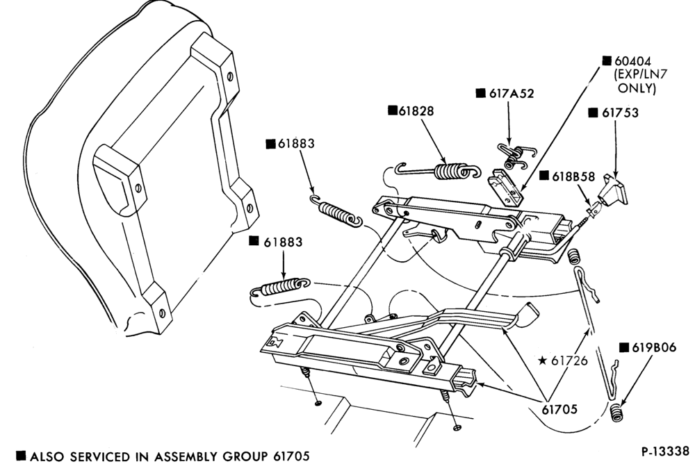 600.1 - SEATS AND SEAT BELTS-Front seat parts - bucket - 4 way manual