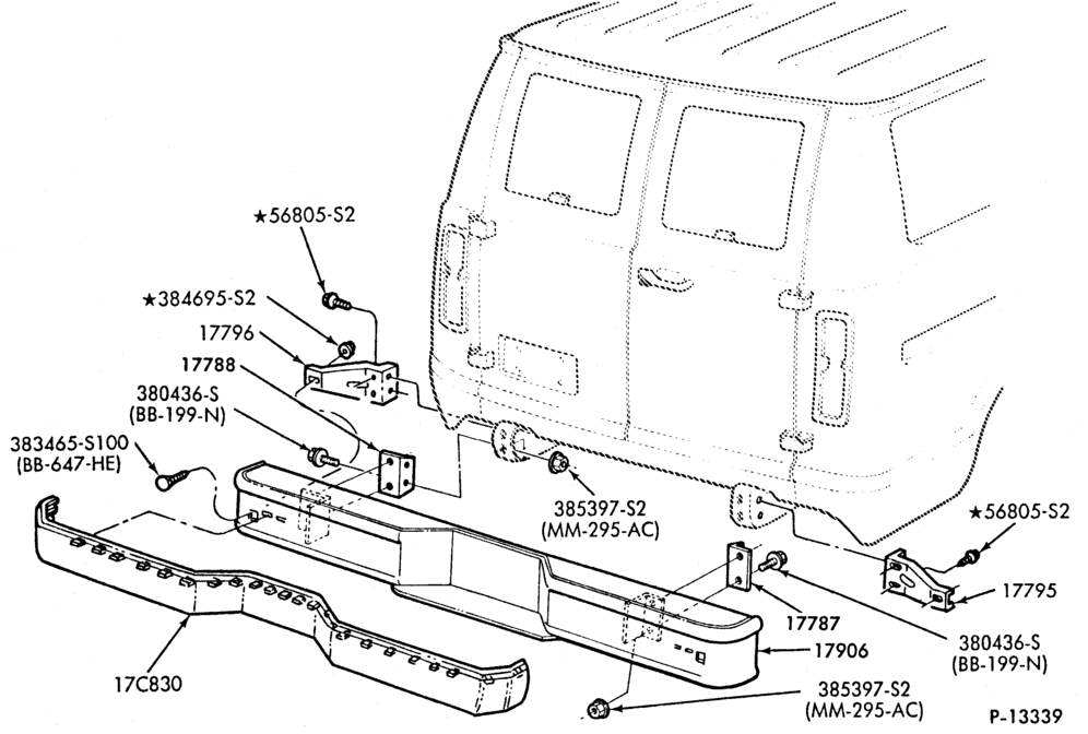 176 - BUMPERS-Rear bumper parts - w/step bumper-All