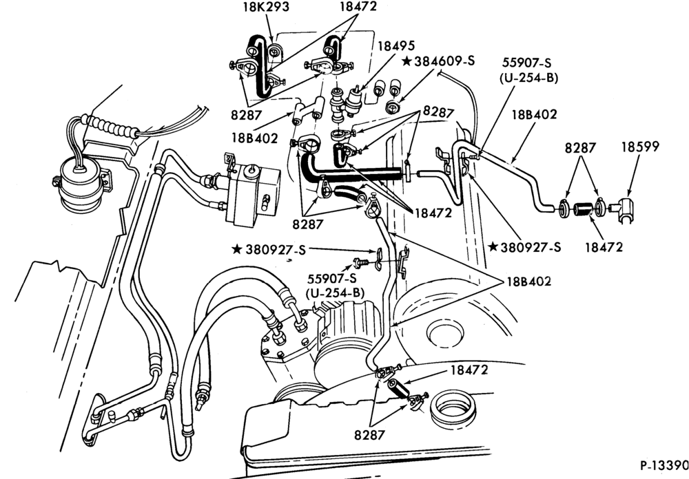184 - AIR CONDITIONER-Heater and controls- hose installation - 4 cyl.