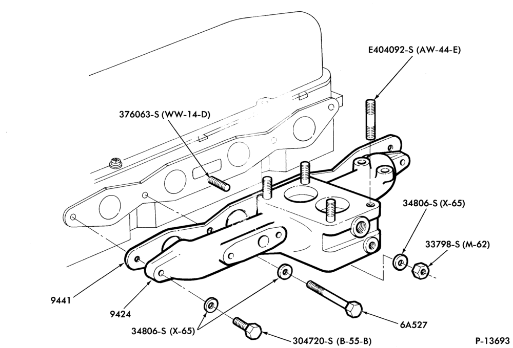90.1 - 4 CYL. 1.6L (98 C.I.D.)-Manifold installation- intake manifold