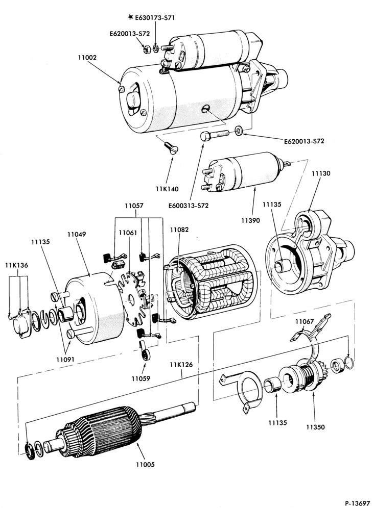 STARTER, IGNITION AND HEADLAMP SWITCHES-Starter and drive assy.