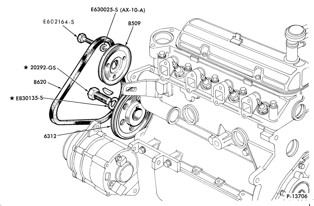 RADIATOR, GRILL AND COOLING-WATER PUMP PULLEY AND BELT