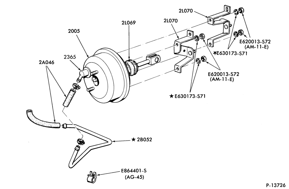 23 - BRAKES-Brake booster installation