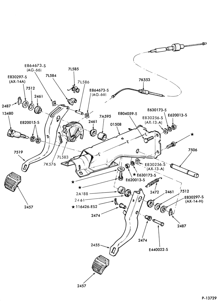75 - BRAKES-Brake and clutch pedal