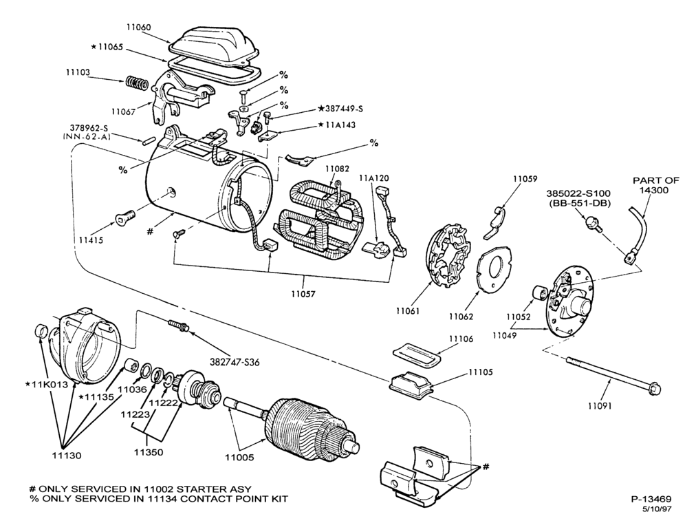 110 - ALTERNATOR, INSTRUMENT CLUSTER, BATTERY-Starter and drive asy. - Positive engagement - w/o S/C