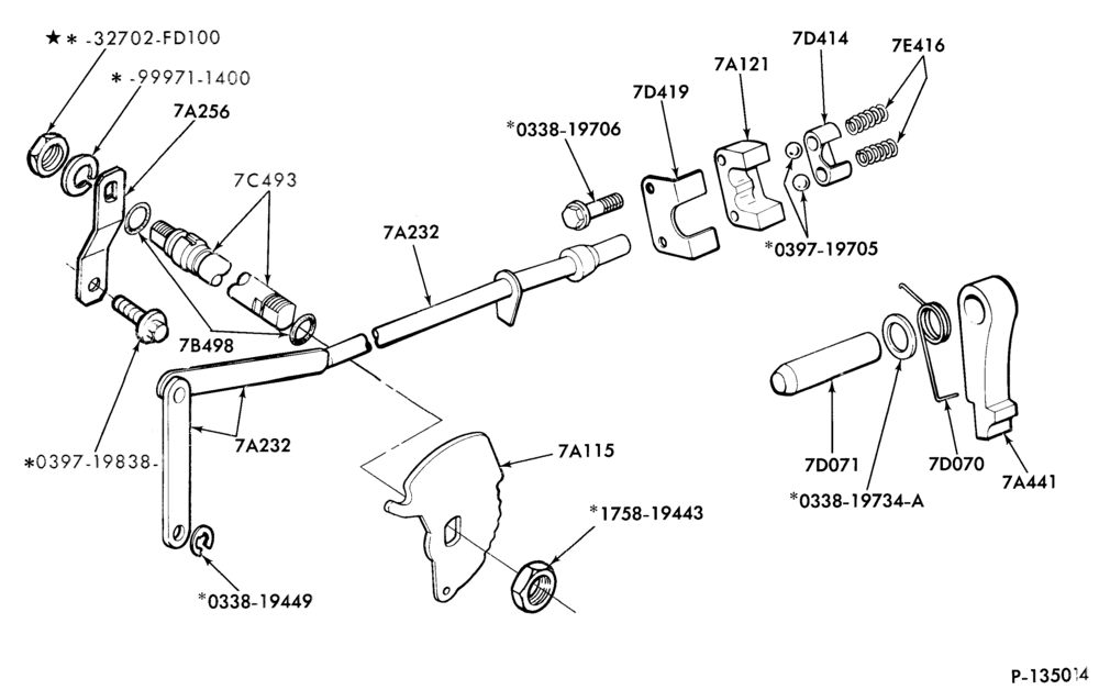 A70.6 - JATCO TYPE - INTERNAL PARTS-INTERNAL PARTS- parking pawl and manual control linkage-G,MG