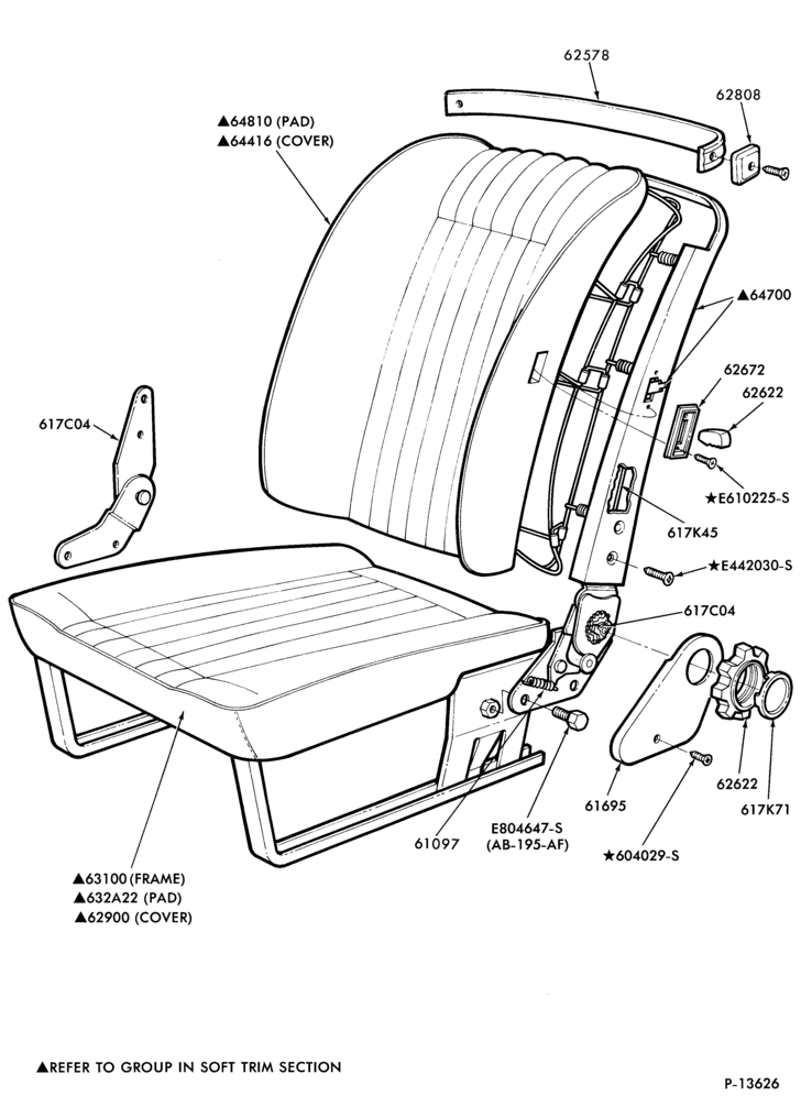 600 - SEATS AND SEAT BELTS-Seat back latch - manual - reclining