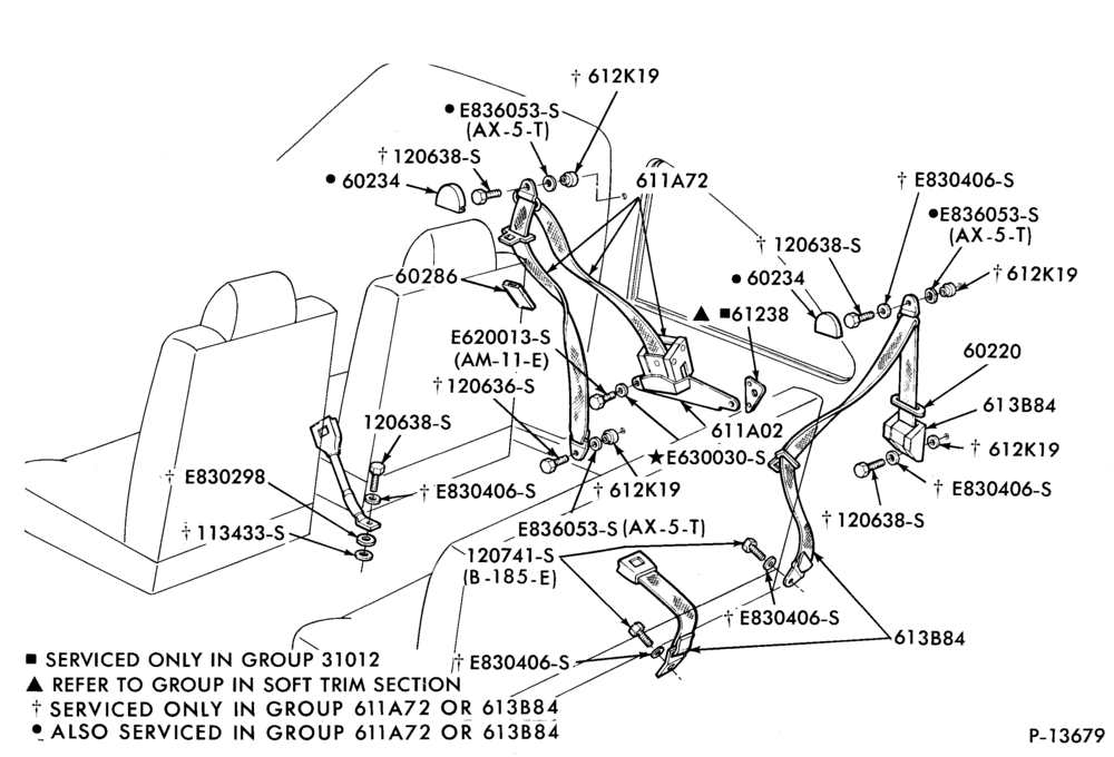620 - SEATS AND SEAT BELTS-Seat belt and shoulder harness installation