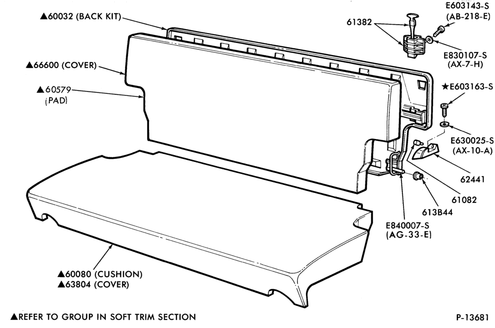 610 - SEATS AND SEAT BELTS-Rear seat parts