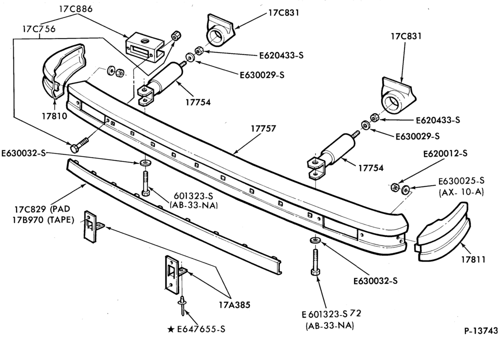 176 - SPEEDOMETER, BUMPERS, MIRRORS AND WIPERS-Bumper- front