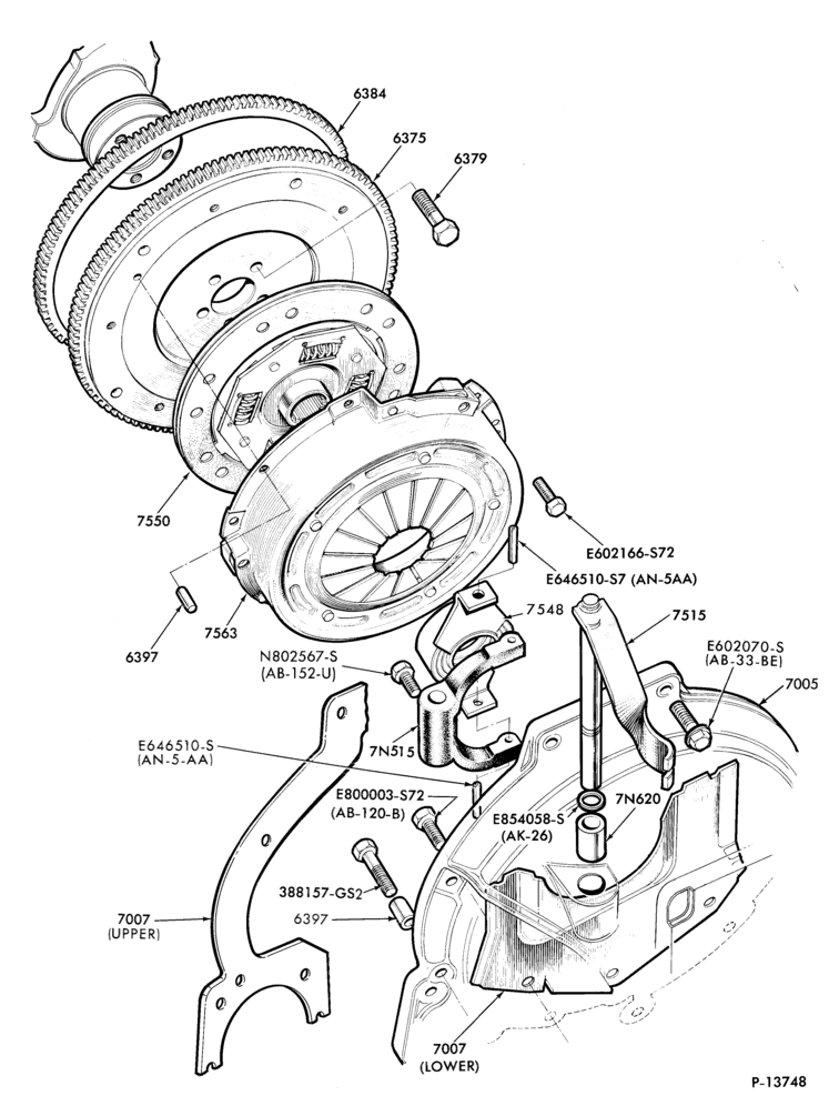 75 - EXTERNAL PARTS-Clutch plate, pressure plate, housing and flywheel-4/S