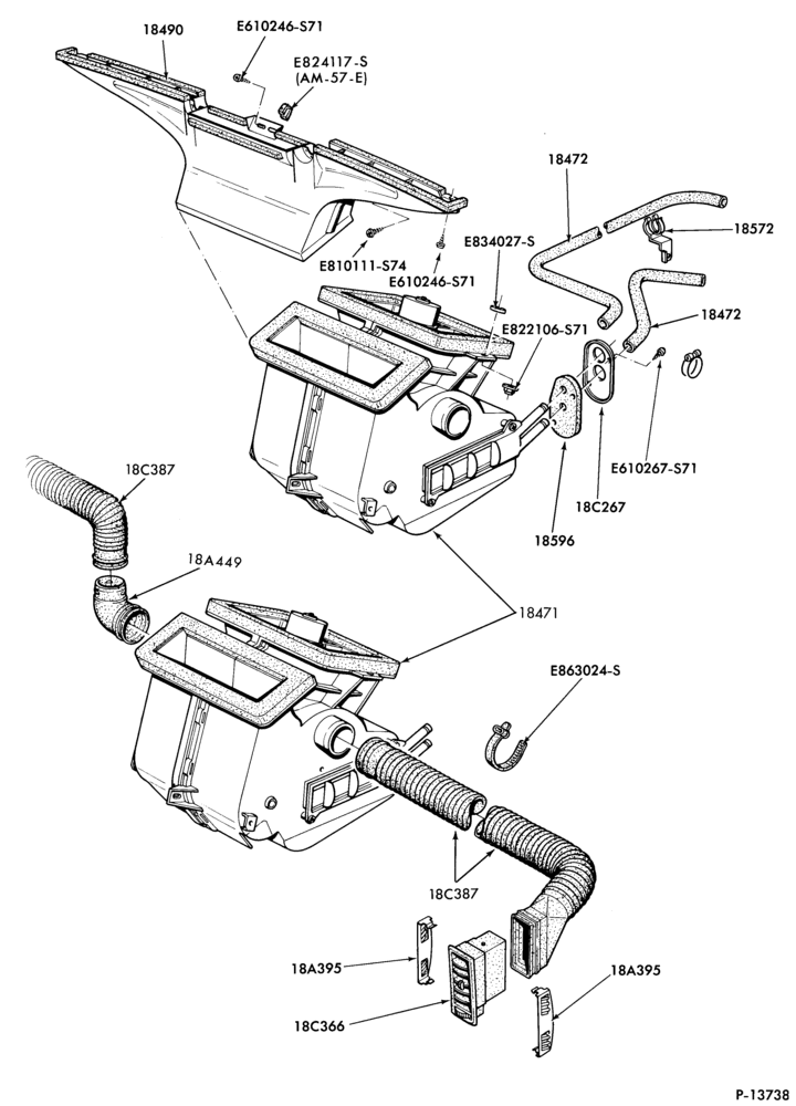 HEATER HOSES & TUBES-4 cyl. - 1.6L-X