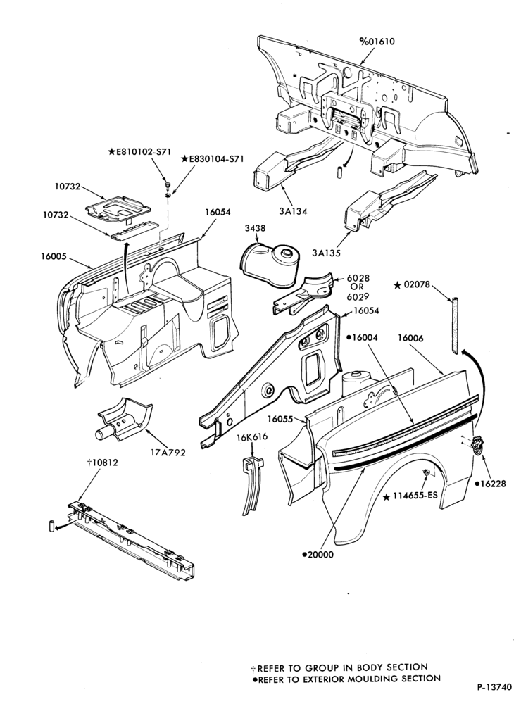 160 - FENDERS AND HOODS-Fender and apron sheet metal