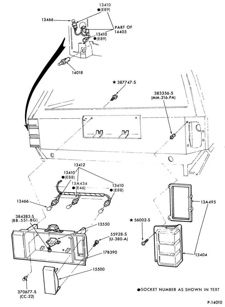 134 - LAMPS-Rear lamp, backup, license plate and body side marker - B/T 74