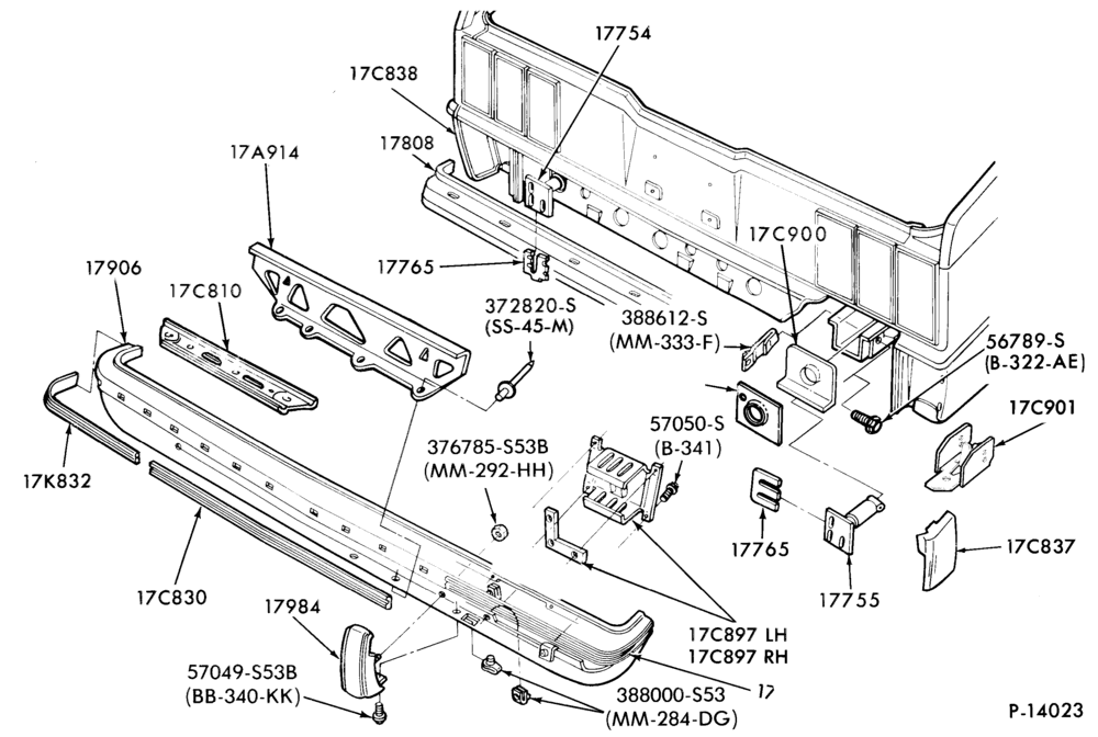 176.1 - SPEEDOMETER, BUMPERS, MIRRORS AND WIPERS-Bumper- rear