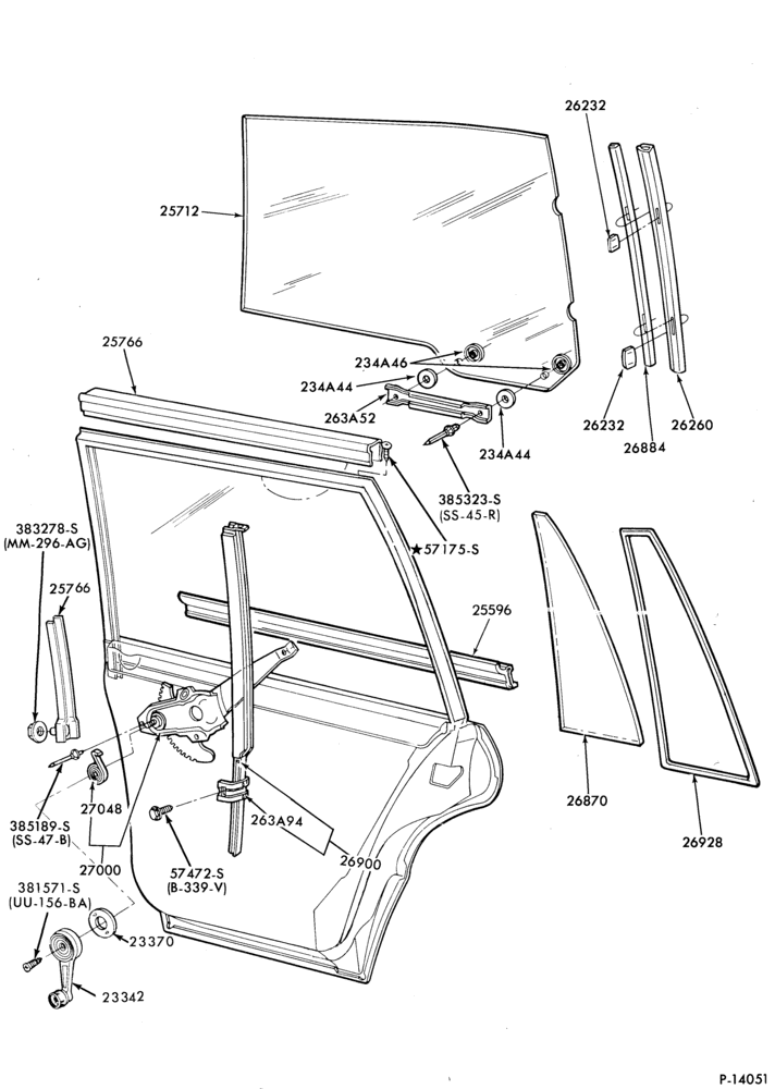 240 - BODY SIDES AND QUARTER-(rear door) - body types 54 and 74