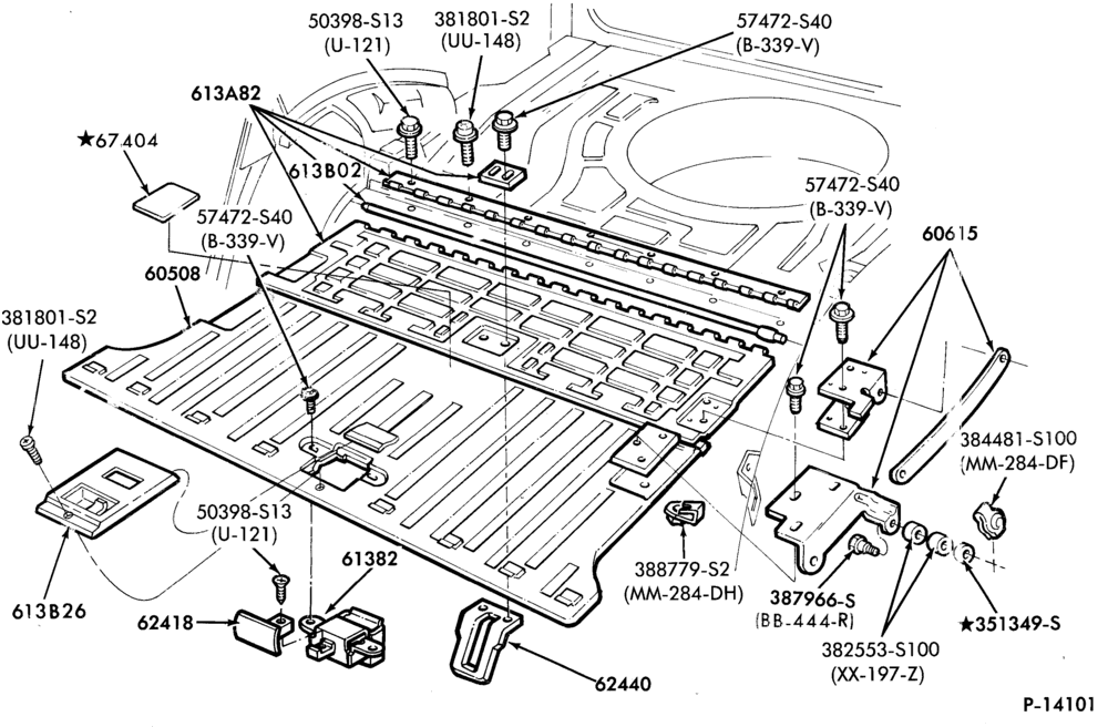 610 - SEATS AND SEAT BELTS-Rear seat parts - folding - body type 74