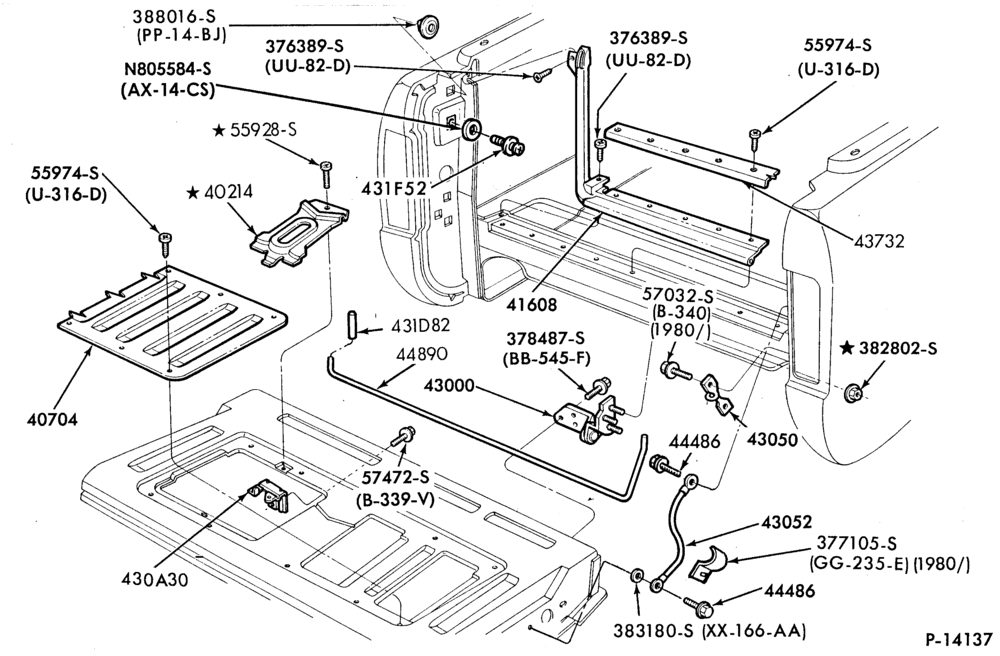 400 - LIFT/TAILGATE, BACK-OF-CAB, BACK WINDOW-Weatherstrip - tailgate-U150