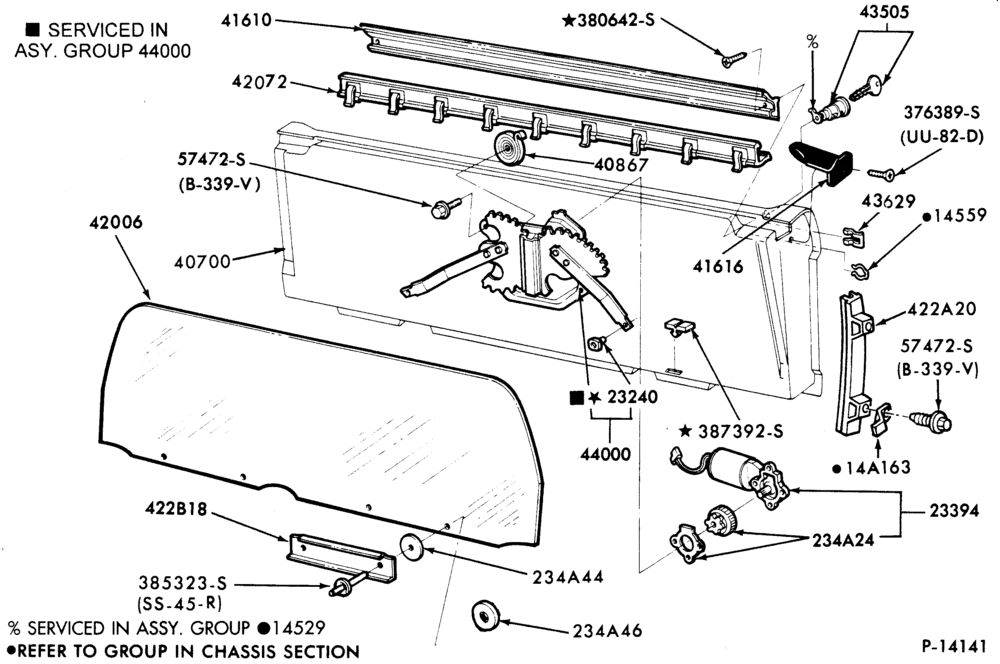 400 - BACK-OF-CAB EQUIPMENT-Tailgate parts - window mechanism-U150