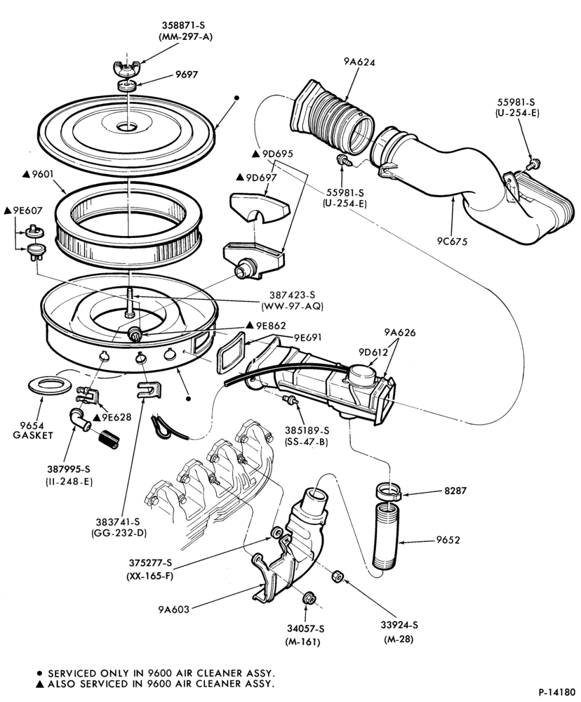 96 - 8 CYL. 4.2L (255 C.I.D.)-Air cleaner