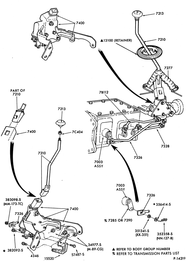 72.1 - GEARSHIFT MECHANISM-Floor mounted - 4 speed M/T - overdrive-E100/150