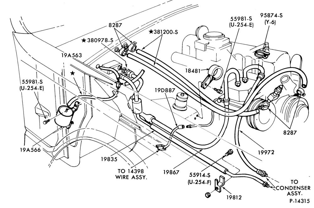 197.2 - AIR CONDITIONER-Engine Compartment - integral- 6 cyl.