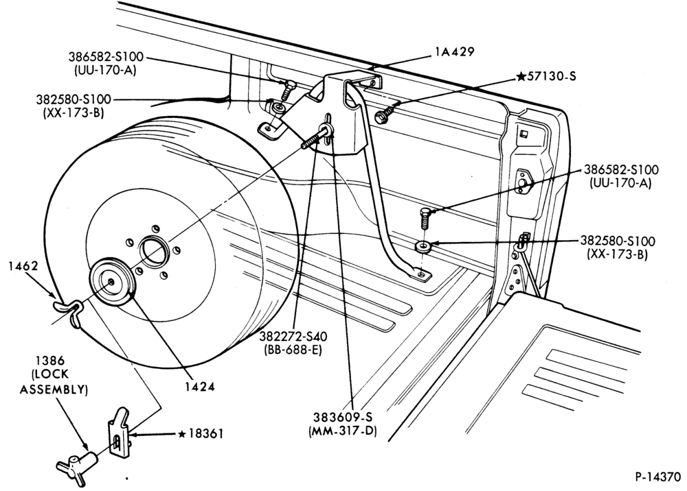 10.1 - WHEELS-Spare wheel carrier - (1980/87)  - (1988/)- inside mounted-U150