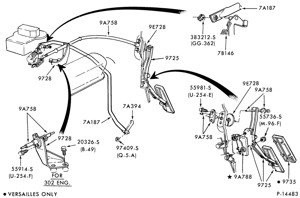 97 - 8 CYL. 4.2L (255 C.I.D.)-Accelerator linkage