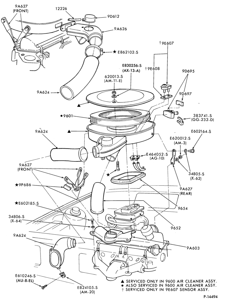 96 - 4 CYL. 1.6L (98 C.I.D.)-Air cleaner