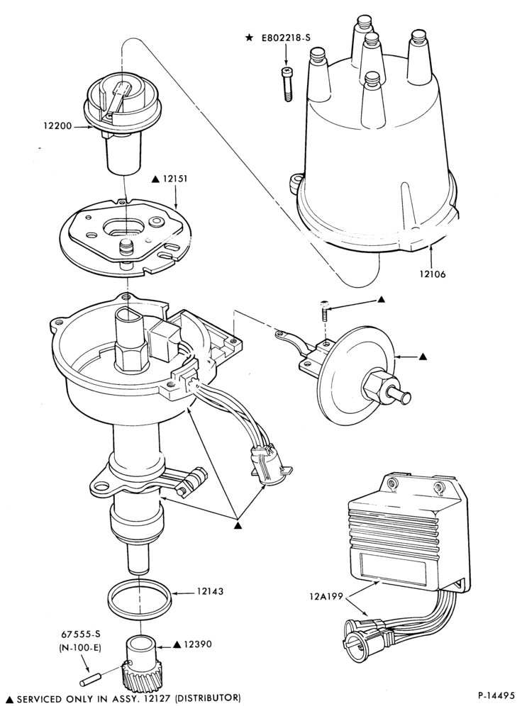 STARTER, IGNITION AND HEADLAMP SWITCHES-Distributor - 4 cyl. 98 (1600cc)