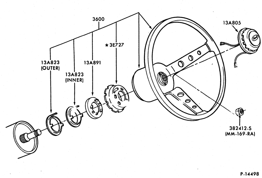STEERING WHEEL AND HORN-3-spoke wheel - sport-E100/350