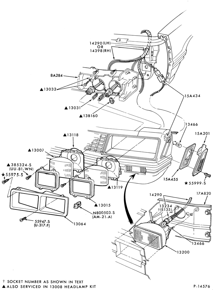 LAMPS-Headlamps, parking and front fender side marker lamps- Mustang
