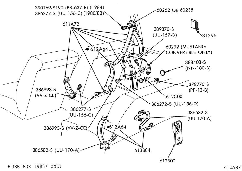 620 - SEATS AND SEAT BELTS-Seat belt and shoulder harness installation- continuous loop