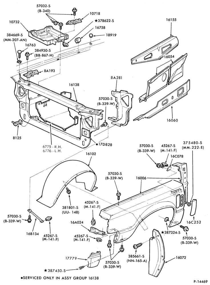 160 - FENDERS AND HOODS-Fender and apron sheet metal
