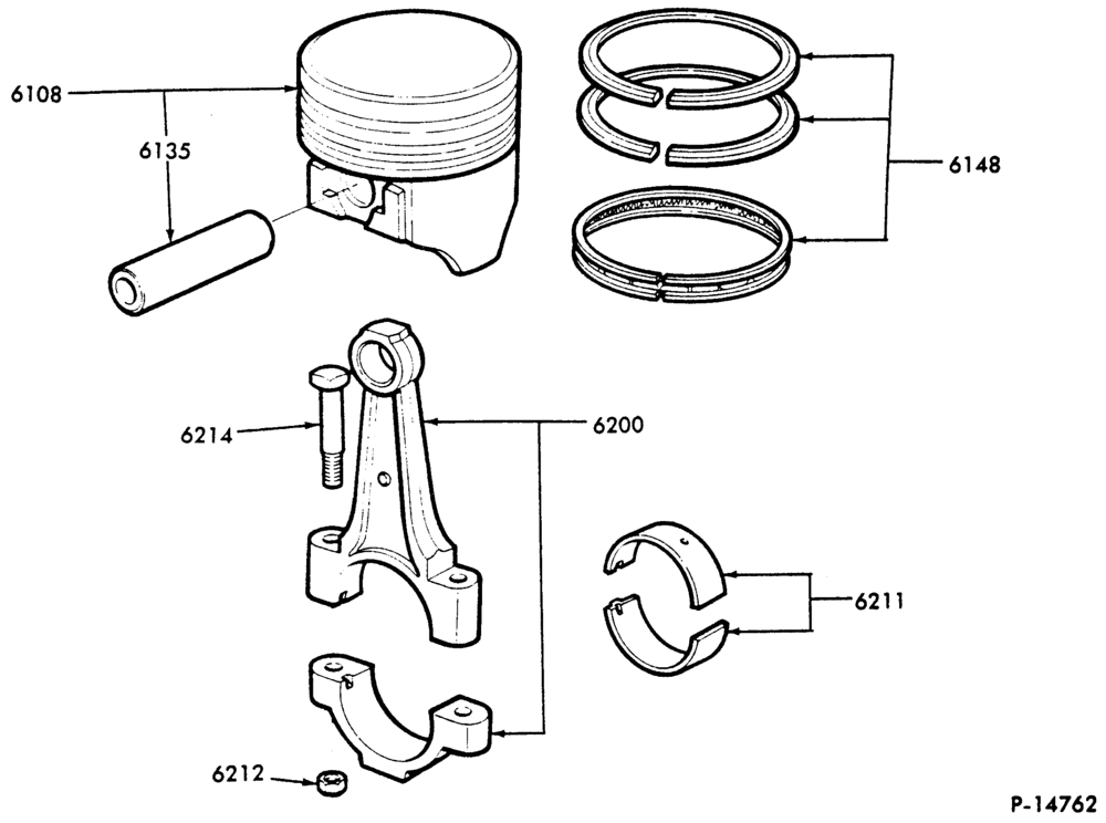 8 CYL. 6.1L, 7.0L GAS - EXC. M.F.I.-Piston & connecting rod-F-FT600/900