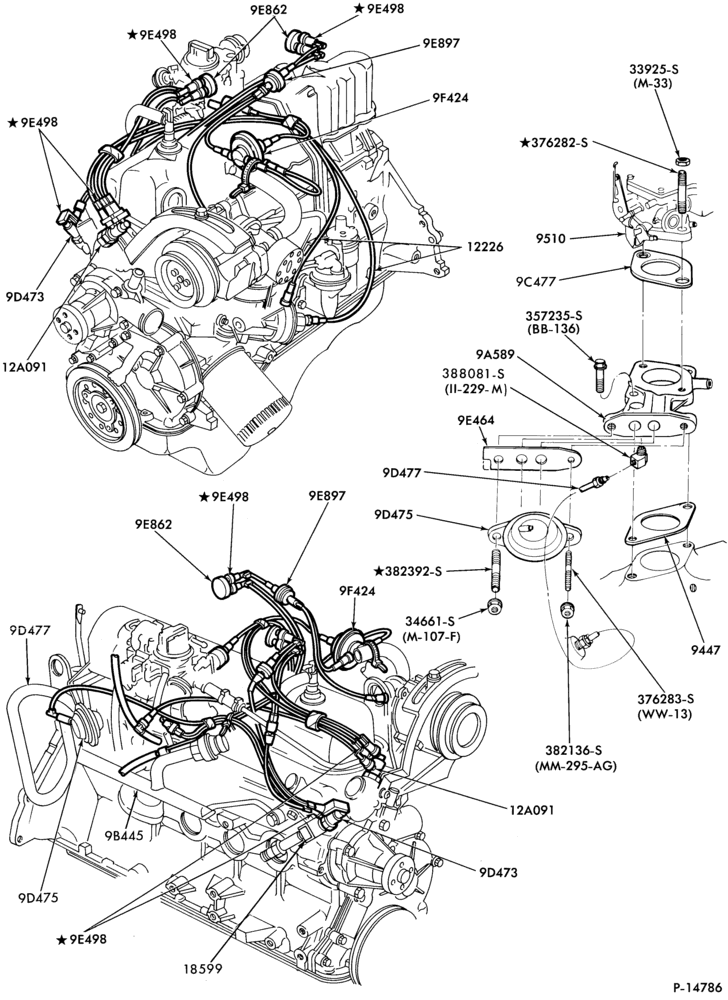 94.5 - 6 CYL. 3.3L (200 C.I.D.)-recirculation (E.G.R.)- Calif. only