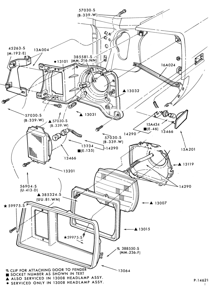 130 - LAMPS-Headlamp, parking and front fender side marker lamp