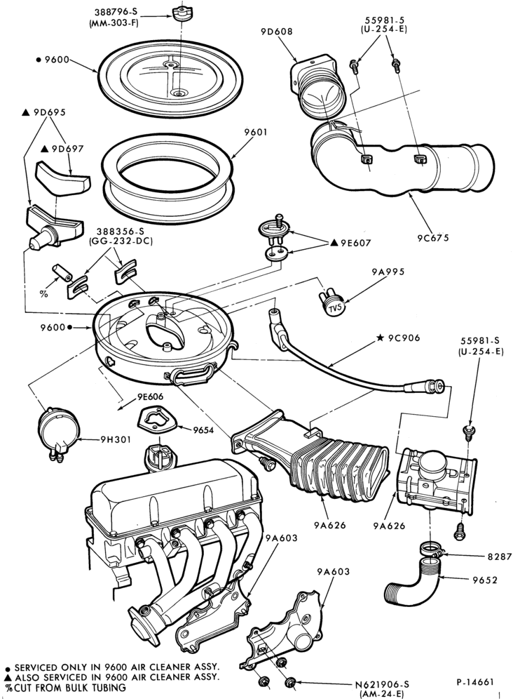 96 - 4 CYL. 2.3L (140 C.I.D.) - TC (TURBO)-Air cleaner