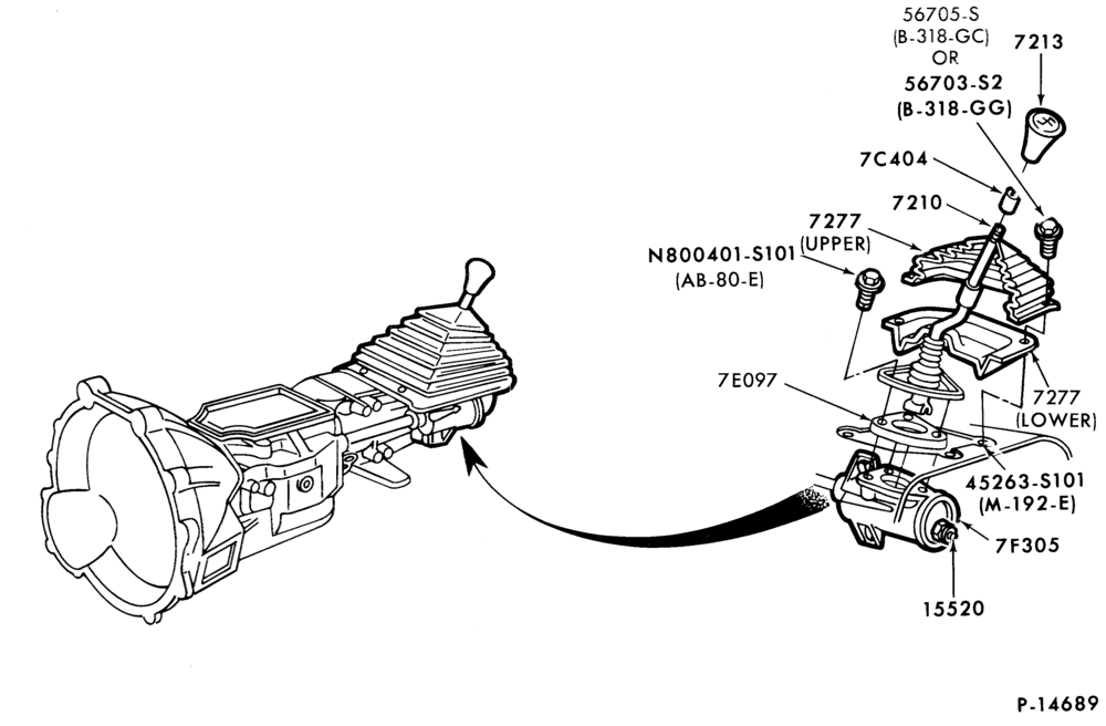 72.1 - EXTERNAL PARTS-Shift mechanism - floor mounted - SROD trans.-4/S